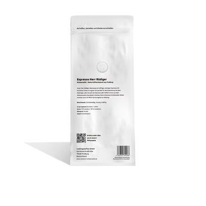 Herr Ruediger Rueckseite Schwarzwild Kaffeeroesterei Freiburg 1000g